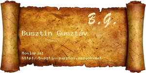 Busztin Gusztáv névjegykártya